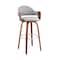 Armen Living Daxton 26" Gray Faux Leather and Walnut Wood Bar Stool LCDXBAWAGR26 - alternate 1